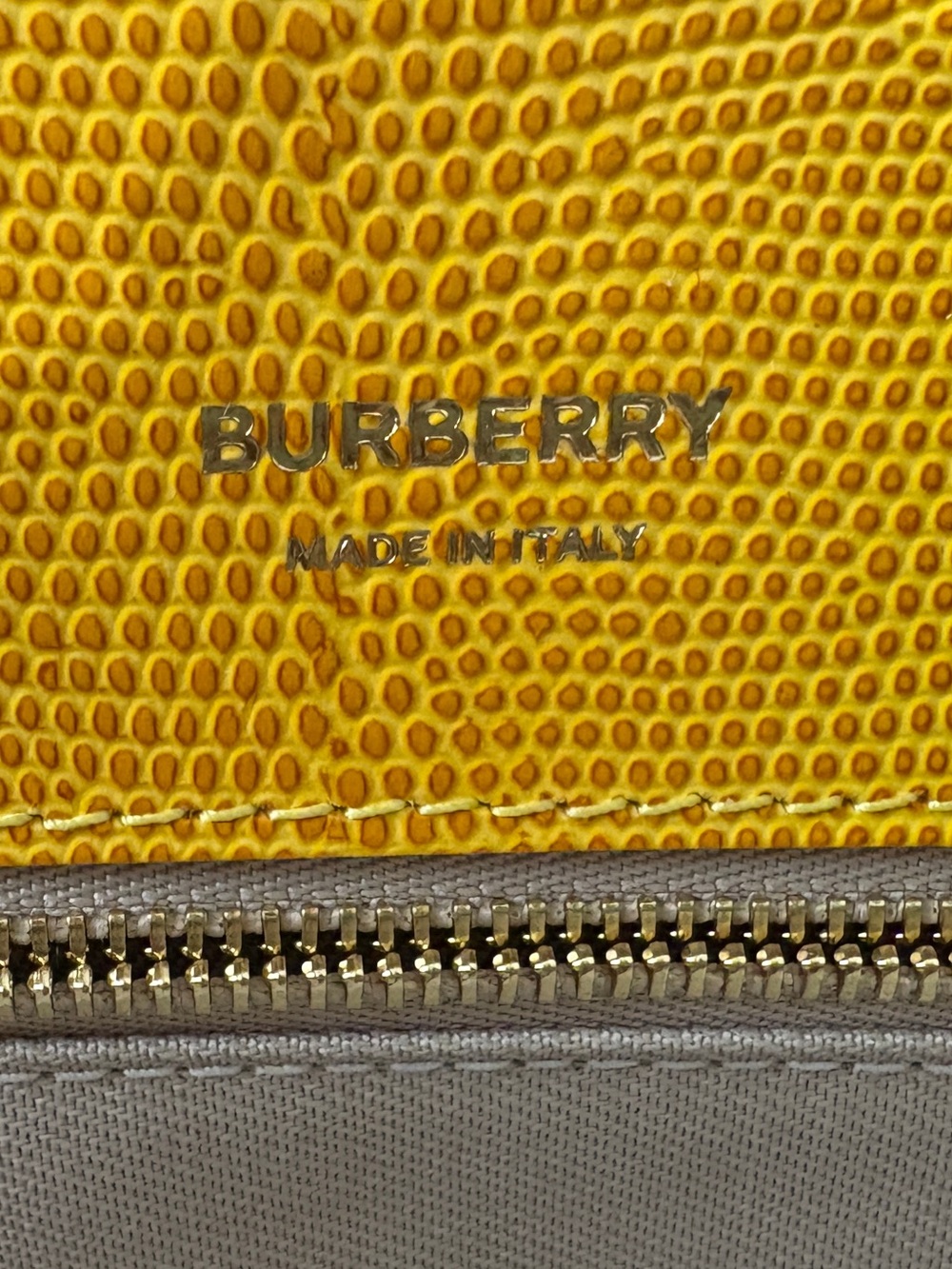 Burberry Marigold Calfskin Lizard Embossed London Tote Large - Picture 5 of 9